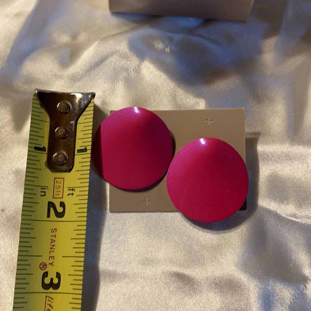 Vintage (1990) Avon Neon Brights Pierced Earrings Pink Shimmer - Picture 2 of 3
